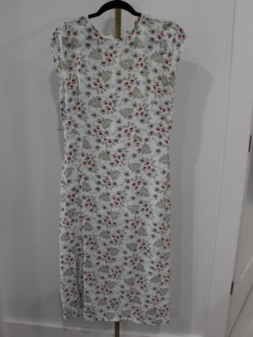 Women's Loft White Midi Floral Flutter, Size 4